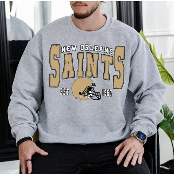 New Orleans Saints NFL Football Team Logo Sweatshirt Unisex Fan Apparel 91 - Picture 1 of 5